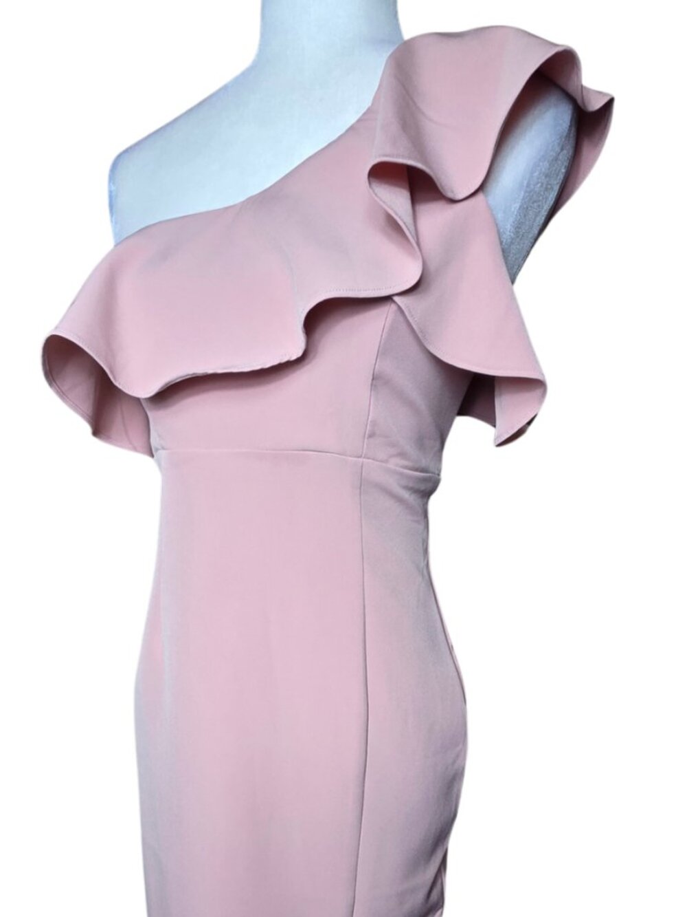 NWT Bardot One Shoulder Pastel Ruffle Dress from Revolve Sizes 6/s Peach